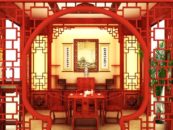 Китайский стиль в интерьере.Пример использования деревянных ширм