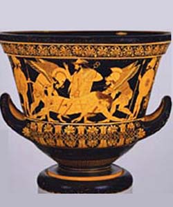 Вазопись Древней Греции. Стили вазописи. краснофигурный кратер Ефрония в форме чаши, ок. 510 г. до н.э.
